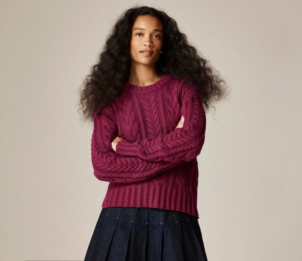Jcrew Cotton Heritage Inspired Cableknit Fisherman Sweater